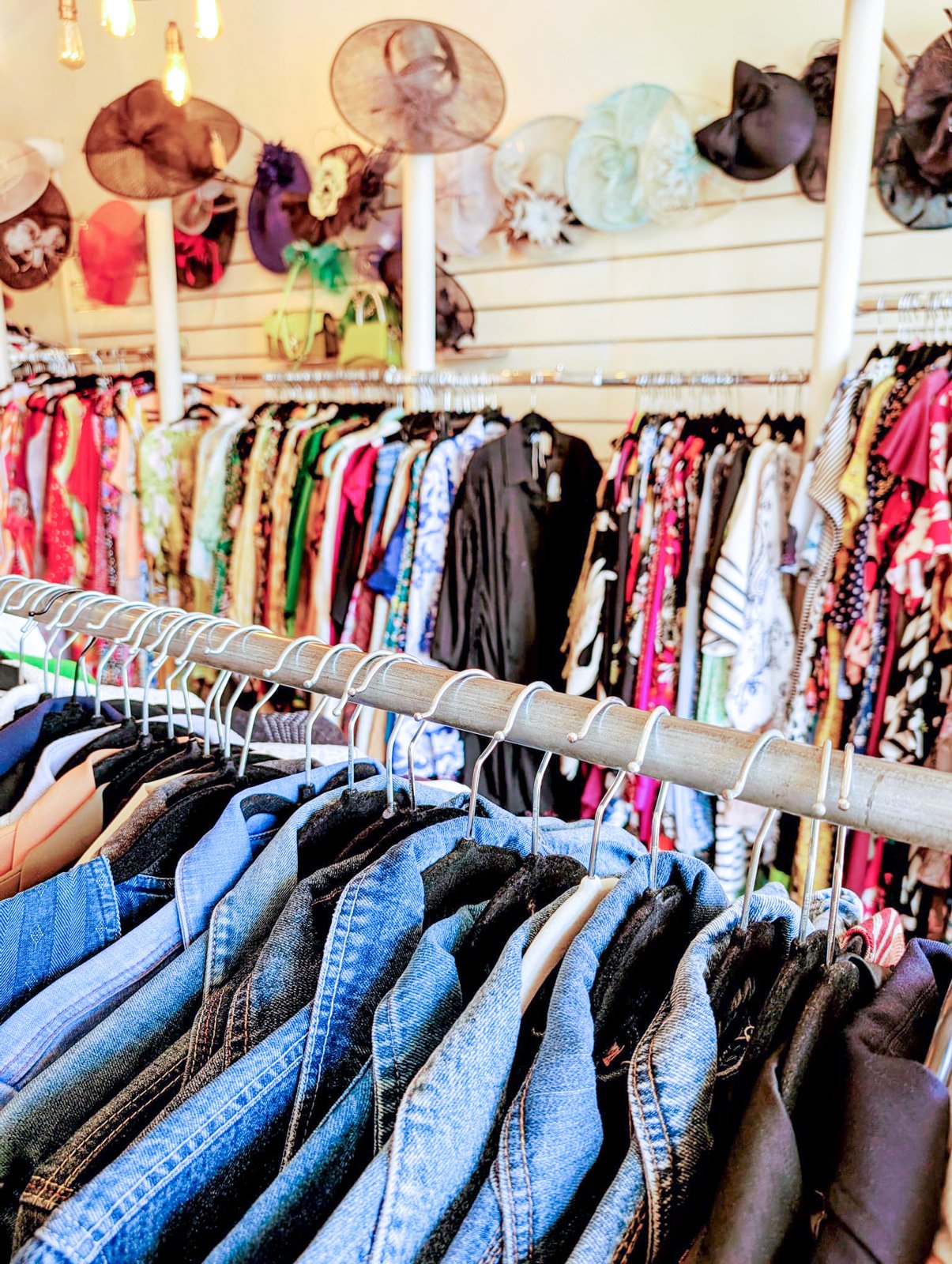 Interior photo of ladies clothes in Georgies Dress Agency shop in Sheffield