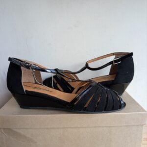 Russell & Bromley Suede Black Wedge UK 5