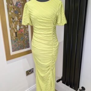 Lipsy Ruched Lime Dress UK10