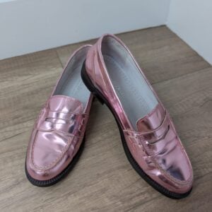 Russell & Bromley Patent Leather Metallic Pink Loafer UK 4