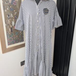 Off White Striped Dress UK12