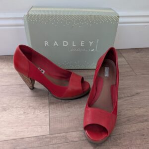 Radley Leather & Suede Red Heels UK 7