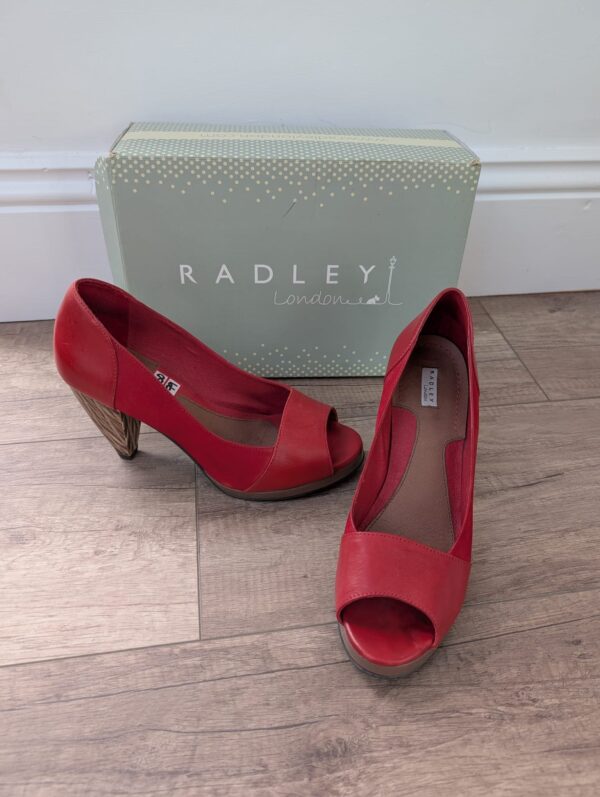 Radley Leather & Suede Red Heels UK 7