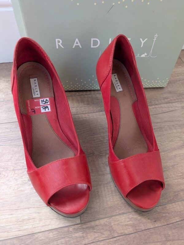 Radley Leather & Suede Red Heels UK 7 - Image 3