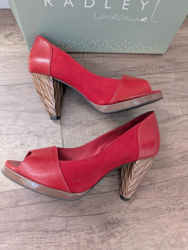 Radley Leather & Suede Red Heels UK 7 - Image 2