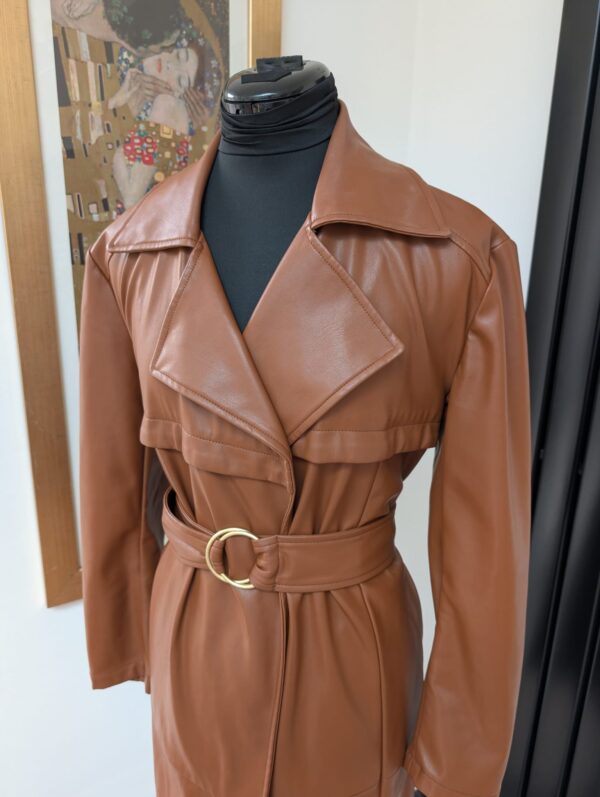 Hide Brown Pleather Belted Max UK 8 - Image 2