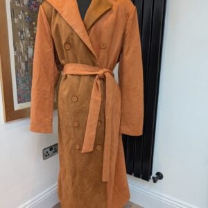 Cider Faux Suede Belted Long Coat UK Large / Size 16