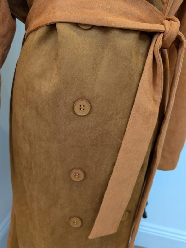 Cider Faux Suede Belted Long Coat UK Large / Size 16 - Image 3
