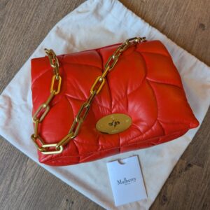 Mulberry Softie Coral Orange Pillow Effect Nappa Leather