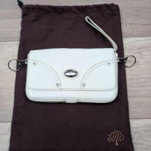 Mulberry White Leather Clutch Wristlet Bag