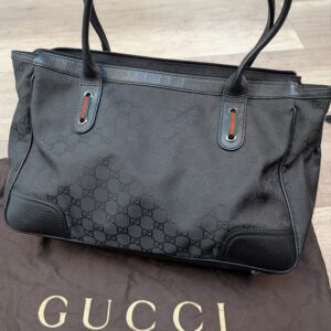 Gucci Black Canvas Princy Tote Large