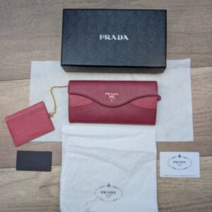 Prada Red Saffiano Cross Leather Purse