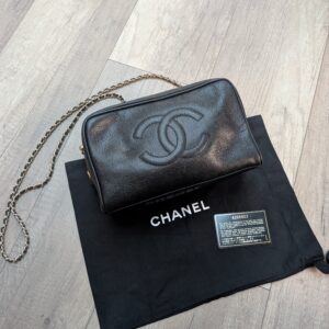 Chanel Caviar Leather Shoulder Camera Bag – Black